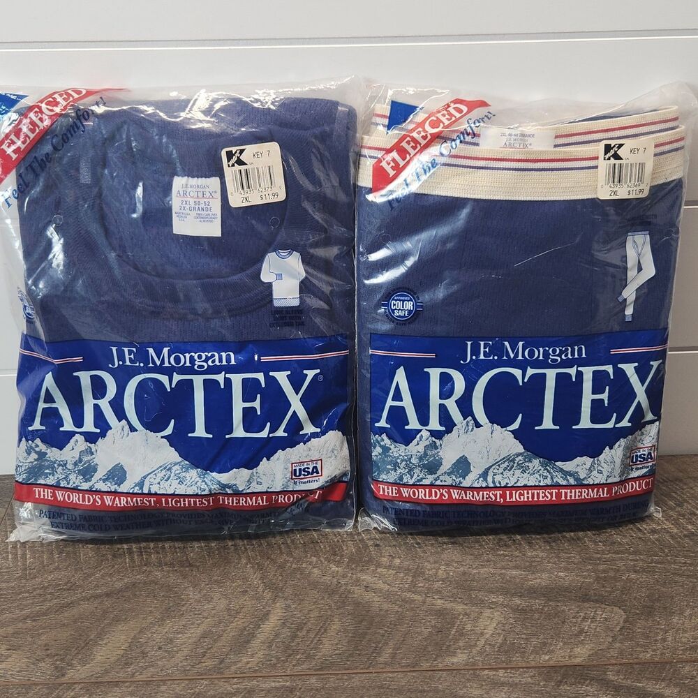 Vintage J.E. Morgan ARCTEX Thermal Underwear Set Size 2XL Navy Blue NEW In Pack